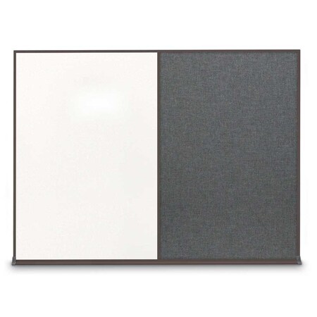 United Visual Products Double Door Radius Plus Corkboard, 60"X UV8004PLUS-GOLD-AMETHY